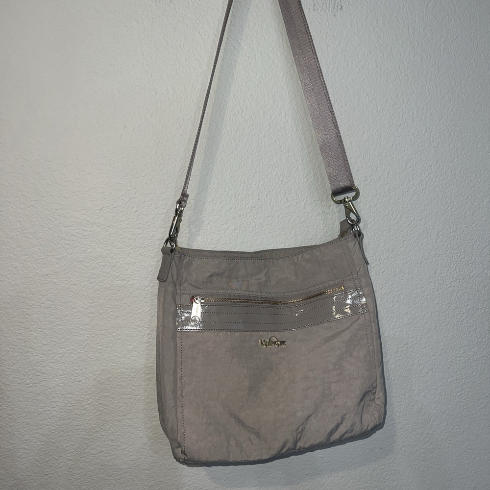 KIPLING Sansa Handbag KHAKI W/PINK lining Shoulder Strap